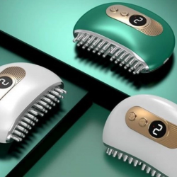 Mey İthalat® 1 Adet Akıllı Elektrik Akımlı EMS Titreşimli Masaj Tarağı Kademeli Yüz Masaj Aleti Aparatı