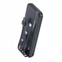 Mey İthalat® 10000 mAh Micro Type-C USB Lightning 4 Kablolu Hızlı Kablosuz Şarj Powerbank