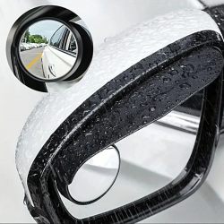 Mey İthalat® 2 Adet Kendinden Aynalı Karbon Fiber Görünümlü Araba Yan Ayna Yağmur Koruyucuları Yağmur & Kar Kalkanı Visörler