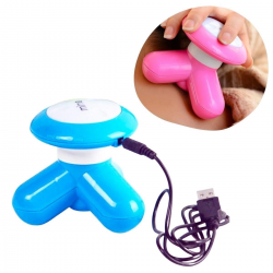 Mey İthalat® 3 Başlıklı Titreşimli USB Şarjlı Mini El Masaj Aleti