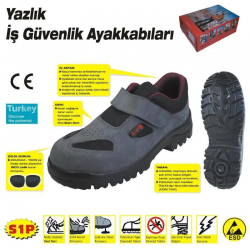 Mey İthalat® 414 YAZLIK S1 45 No Çelik Burunlu Ayakkabı