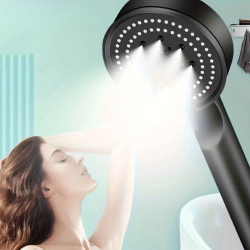 Mey İthalat® 5 Fonksiyonlu Yüksek Basınçlı Ayarlanabilir Siyah Duş Başlığı
