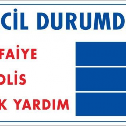 Mey İthalat® Acil Durum Uyarı Levhası 25x35 KOD:425