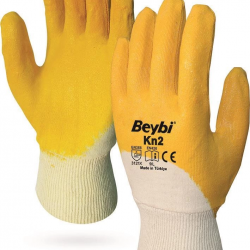 Mey İthalat® Beybi KN2 No:10 Sarı Nitril Pamuk Eldiven