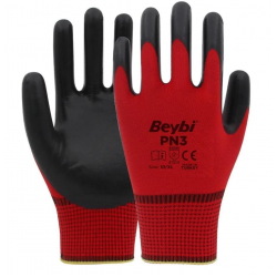 Mey İthalat® Beybi PN3 Nitril Kırmızı İş Eldiveni No:9