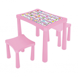 Mey İthalat® 03 493 İKİ TABURELİ MASA (PEMBE)