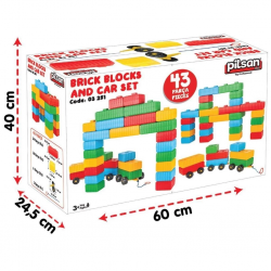 Mey İthalat® 03251 TUĞLA BLOK VE ARABA SETİ S172117281