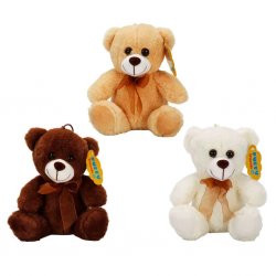 Mey İthalat® 0998 PELUŞ AYI OTURAN KURDELELİ 21CM 2R