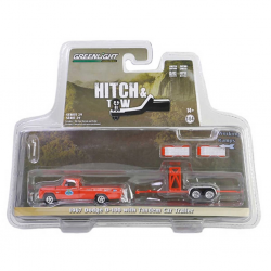 Mey İthalat® 1/64 1967 Dodge D-100 with Tandem Car Trailer