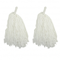 Mey İthalat® 1 Çift ( 2 Adet ) Beyaz Renk 23 Nisan Gösteri Ponponu