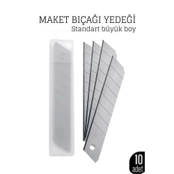 Mey İthalat® 10'lu Kobalt Çelik Maket Bıçağı Yedek Uç Seti – Dayanıklı ve Keskin 18 mm