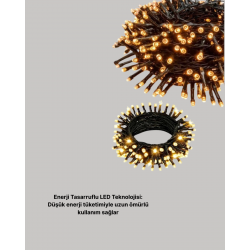 Mey İthalat® 10 Metre LED Işıklı Dekoratif Parti ve Kutlama Aydınlatması