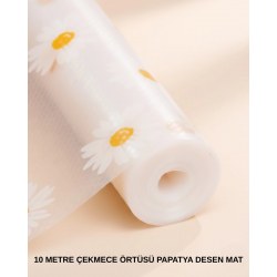 Mey İthalat® 10 Metre Papatya Desenli Yapışmaz Kaydırmaz Çekmece Örtüsü