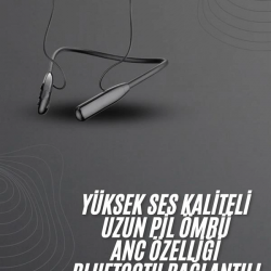 Mey İthalat® 100 Saat Bluetooth Kulaklık Dijital Göstergeli ANC Özelliği Kablolu