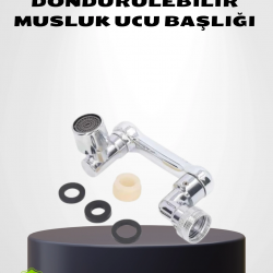 Mey İthalat® 1080° Dönebilen Musluk Ucu – Su Tasarruflu, Esnek ve 360° Çift Eksenli Başlık