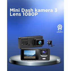 Mey İthalat® 1080P 3 Kameralı Araç DVR – Döngü Kayıt ve Geri Görüş Özellikli