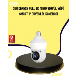 Mey İthalat® 1080P Görüntü Kaliteli Wi-Fi Ampul Tipi Güvenlik Kamerası