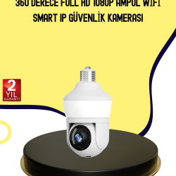 Mey İthalat® 1080P Görüntü Kaliteli Wi-Fi Ampul Tipi Güvenlik Kamerası