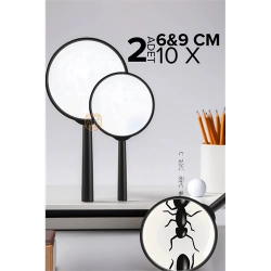 Mey İthalat® 10X Büyüteç 6 ve 9 cm 2 li SET