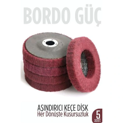 Mey İthalat® 11 cm Endüstriyel Aşındırıcı Keçe Disk – 22 mm İç Çaplı Zımpara Fırçası 5 adet