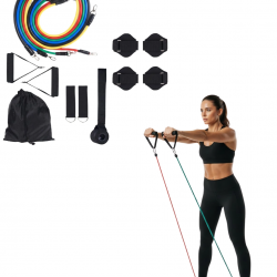 Mey İthalat® 11 Parça Çok Fonksiyonlu Kapı Arkası Egzersiz Bandı Ev Tipi Spor Seti