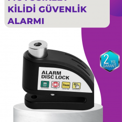 Mey İthalat® 110 dB Alarm Disk Kilidi Motosiklet Scooter Bisiklet Güvenlik