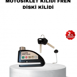 Mey İthalat® 110 dB Alarmlı Disk Fren Kilidi Su Geçirmez Çelik Gövde Motosiklet Güvenlik