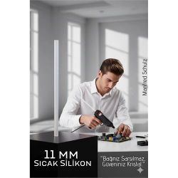 Mey İthalat® 11mm Kalın Ultra-Şeffaf Profesyonel Sıcak Silikon – Kristal Berraklığında Güçlü Yapışkan