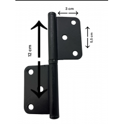 Mey İthalat® 12 cm Siyah Yönsüz Cerman Menteşe