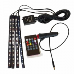 Mey İthalat® 12 Ledli RGB Işıklı Araç Içi Ayak Altı Led Oto Ampul Kumandalı 7 Renk