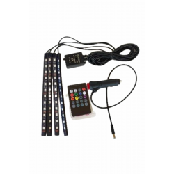 Mey İthalat® 12 Ledli RGB Işıklı Araç Içi Ayak Altı Led Oto Ampul Kumandalı 7 Renk