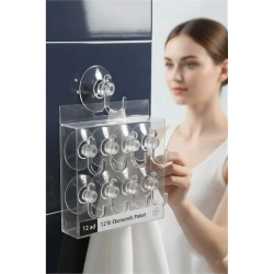 Mey İthalat® 12'li Şeffaf Askılı Vantuz Kanca | Banyo & Mutfak Duvar Askısı (4cm) - 1.36kg Taşıma