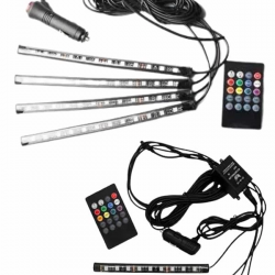 Mey İthalat® 12'Lİ Şerit Led Işık RGB Sese ve Müziğe Duyarlı Araç İçi Ayak Altı