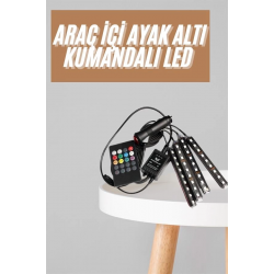 Mey İthalat® 12'Lİ Şerit Led Işık RGB Sese ve Müziğe Duyarlı Araç İçi Ayak Altı
