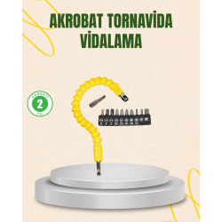 Mey İthalat® 12 Parça Akrobat Vidalama Uç Seti Esnek Dar Alan Kullanım