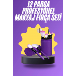 Mey İthalat® 12 Parça Makyaj Fırça Seti Profesyonel Fondöten Allık Far Kontür Fırçası