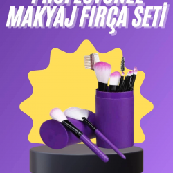 Mey İthalat® 12 Parça Makyaj Fırça Seti Profesyonel Fondöten Allık Far Kontür Fırçası