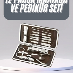 Mey İthalat® 12 Parça Manikür Pedikür Seti Tırnak Bakımı Nasır Temizleme El Ayak Bakımı