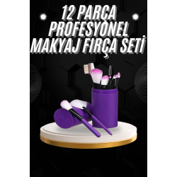 Mey İthalat® 12 Parça Profesyonel Makyaj Fırçası Far Fırçası Allık Fırçası Yumuşak Kıllı