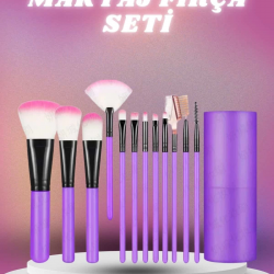 Mey İthalat® 12 Parça Profesyonel Makyaj Seti Yumuşak Kıllı Yüz ve Göz Makyajına Uygun