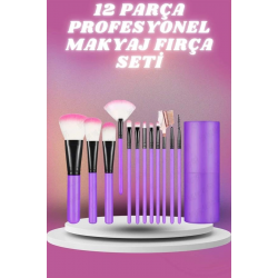 Mey İthalat® 12 Parça Profesyonel Makyaj Seti Yumuşak Kıllı Yüz ve Göz Makyajına Uygun