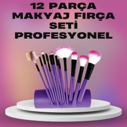 Mey İthalat® 12 Parça Yumuşak Kıllı Makyaj Fırçası Seti Yüz ve Göz Makyajına Uygun Profesyonel Kullanım