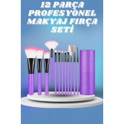 Mey İthalat® 12 Parça Yumuşak Uçlu Makyaj Fırça Set-Göz ve Yüz Makyajı İçin Fırça Seti Profesyonel Makyaj Seti