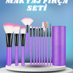 Mey İthalat® 12 Parça Yumuşak Uçlu Makyaj Fırça Set-Göz ve Yüz Makyajı İçin Fırça Seti Profesyonel Makyaj Seti