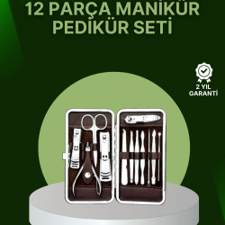 Mey İthalat® 12 Parçalık Özel Deri Çantalı Kişisel Bakım Seti