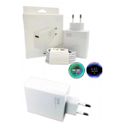 Mey İthalat® 120 Watt Turbo Hızlı Şarj Aleti Seti Hızlı Şarj Adaptörü Beyaz