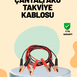 Mey İthalat® 1200 Amper Jumper Kablo 2 Metre Bakır Uçlu Araç Takviye Seti