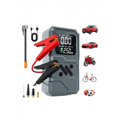 Mey İthalat® 12.000 mAh Akü Takviye Destekli LED Işıklı Araç Kompresörü