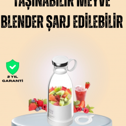 Mey İthalat® 1200mAh Şarjlı, Hafif ve Pratik Taşınabilir Blender