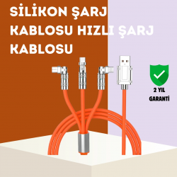 Mey İthalat® 120 W Hızlı Çözüm Sunan 3'ü 1 USB Şarj Kablosu– Sağlam Gövde